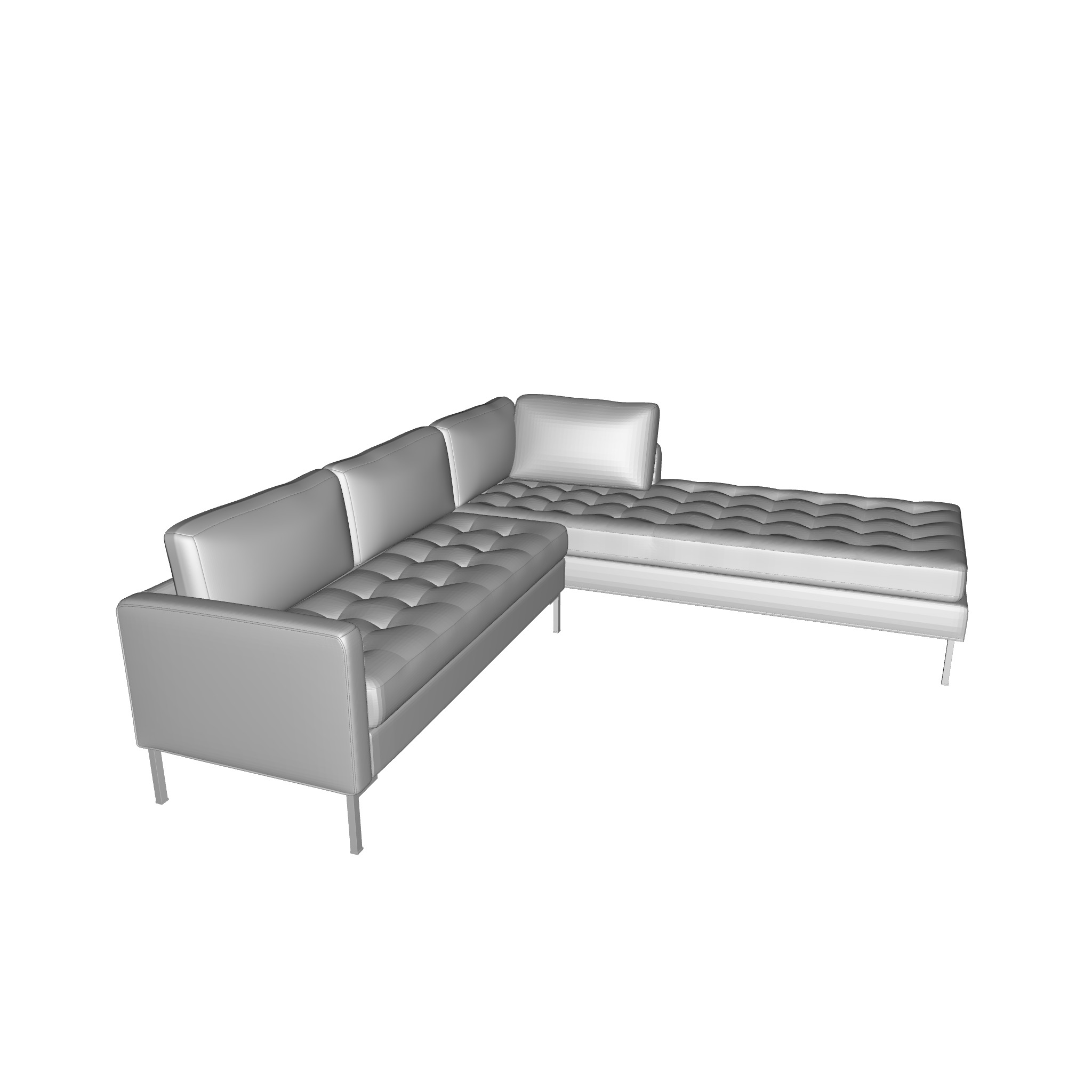 Wide Sofa and Chaise 3D model_4