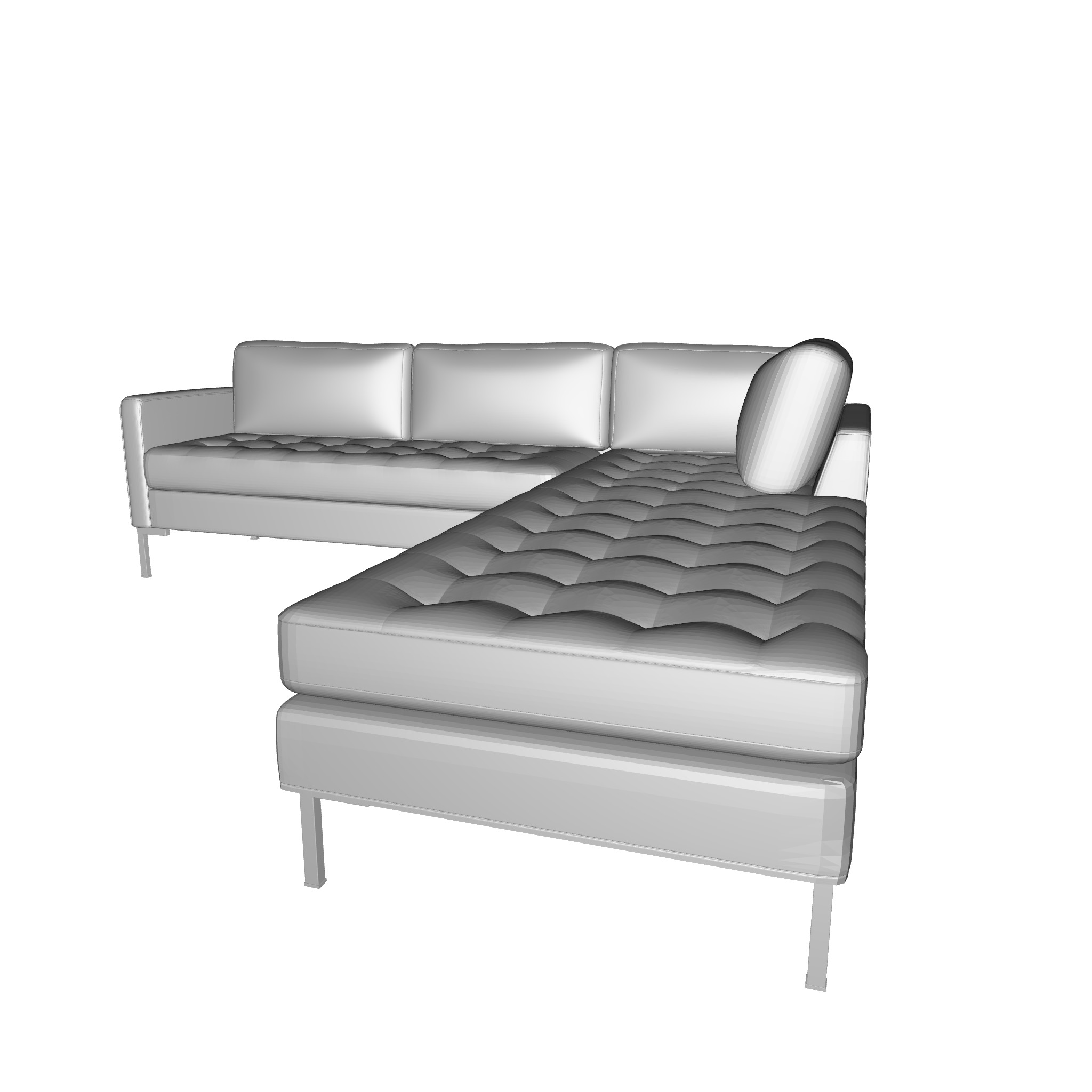Wide Sofa and Chaise 3D model_6