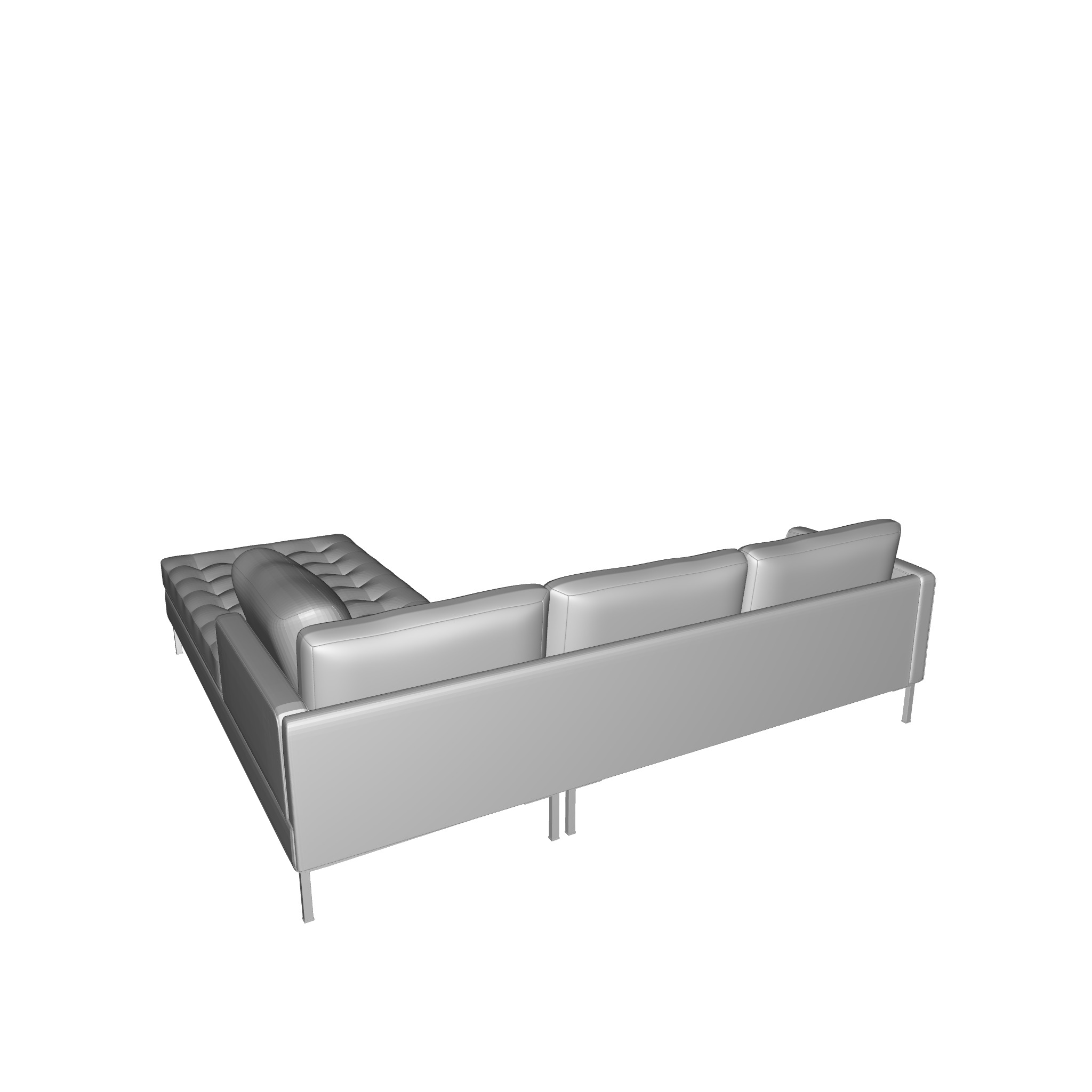Wide Sofa and Chaise 3D model_2
