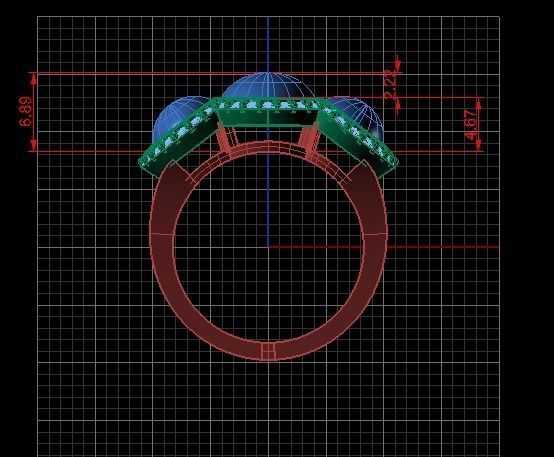 premium diamond ring  3D print model_1