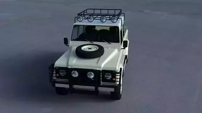 Land Rover Defender 110 Double Cab Pick Up w interior HDRI