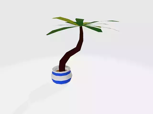 Low Poly Plant palm tree in pot
