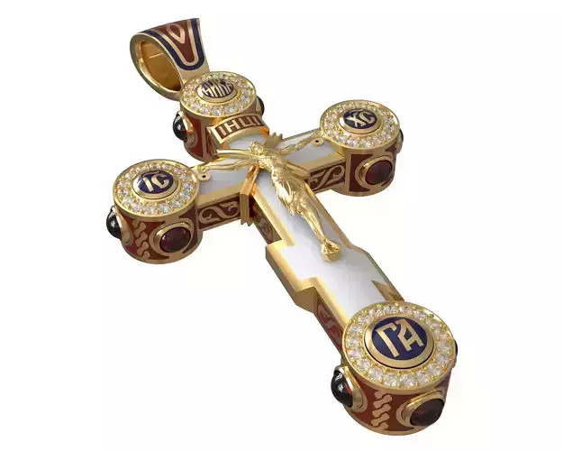Luxury orthodox cross pendant