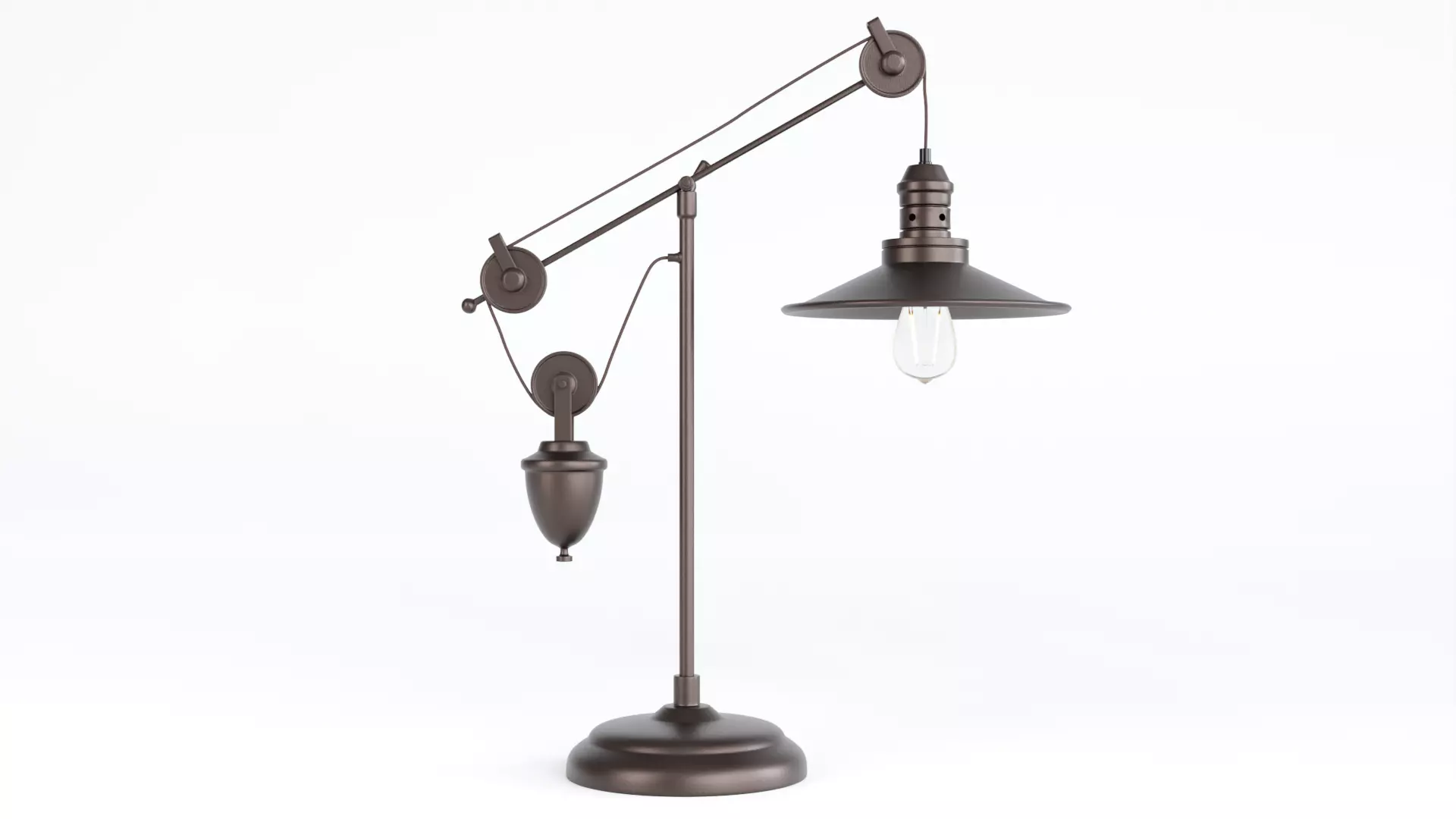 Black Pulley Table Lamp 3D Model 3D model_0