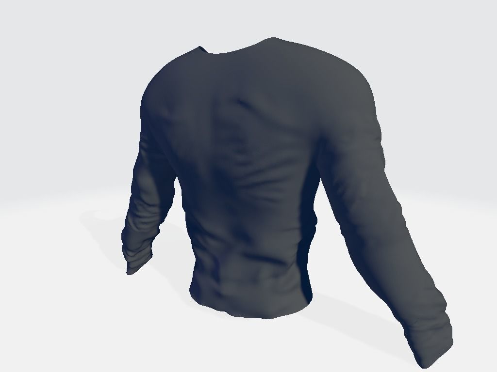 MIlitary Long-Sleeved Shirt Low-poly 3D model_4
