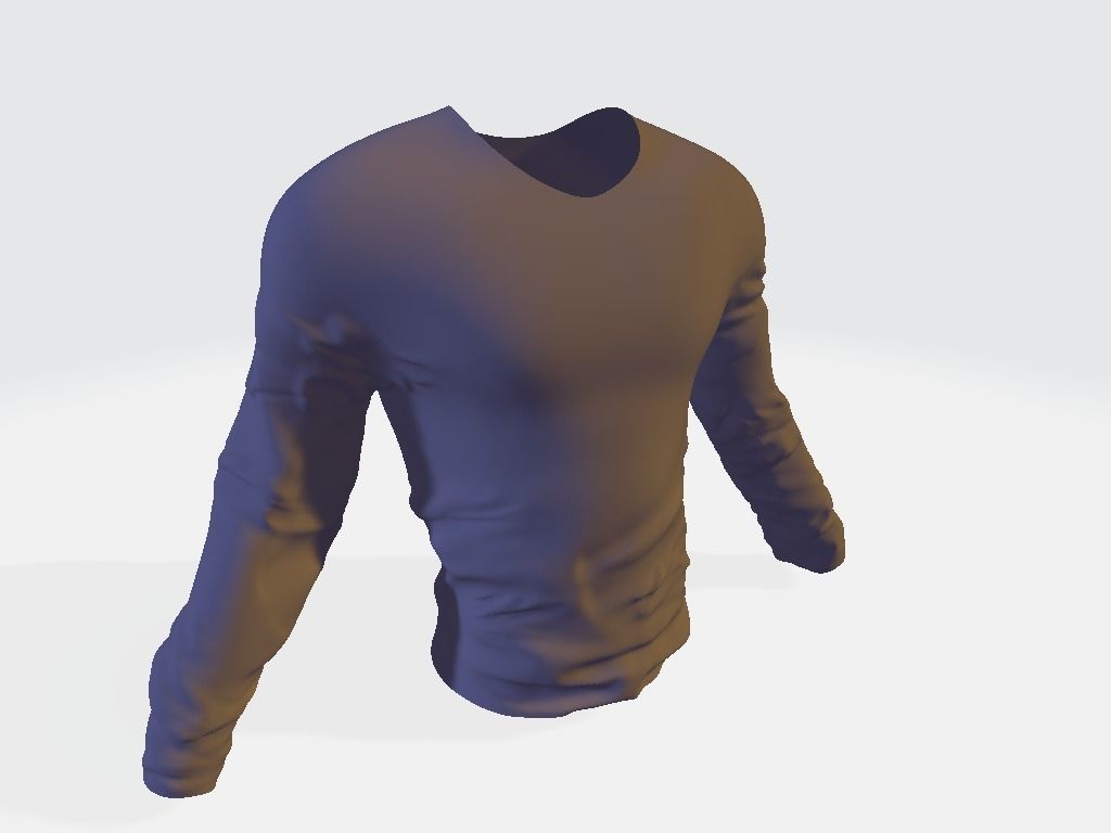 MIlitary Long-Sleeved Shirt Low-poly 3D model_17