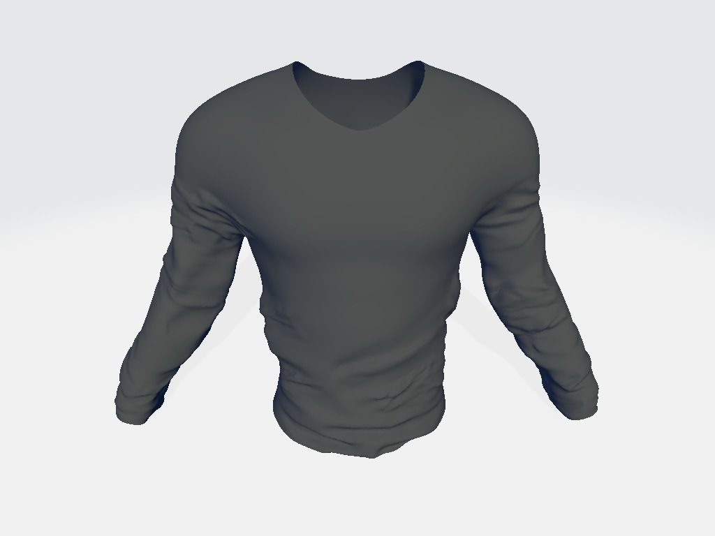 MIlitary Long-Sleeved Shirt Low-poly 3D model_2