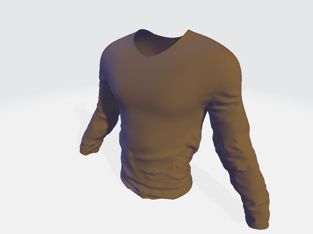 MIlitary Long-Sleeved Shirt Low-poly 3D model_19