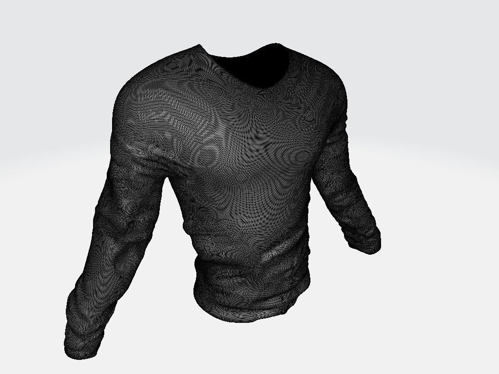MIlitary Long-Sleeved Shirt Low-poly 3D model_5