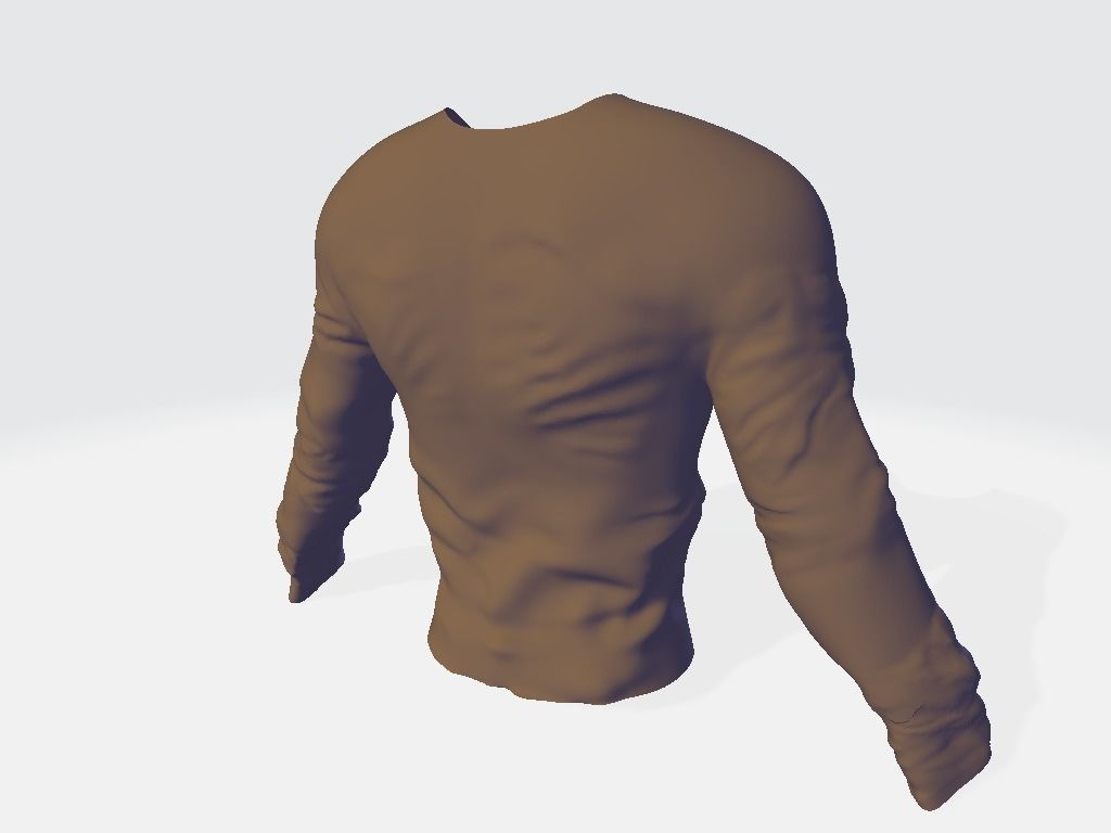 MIlitary Long-Sleeved Shirt Low-poly 3D model_20
