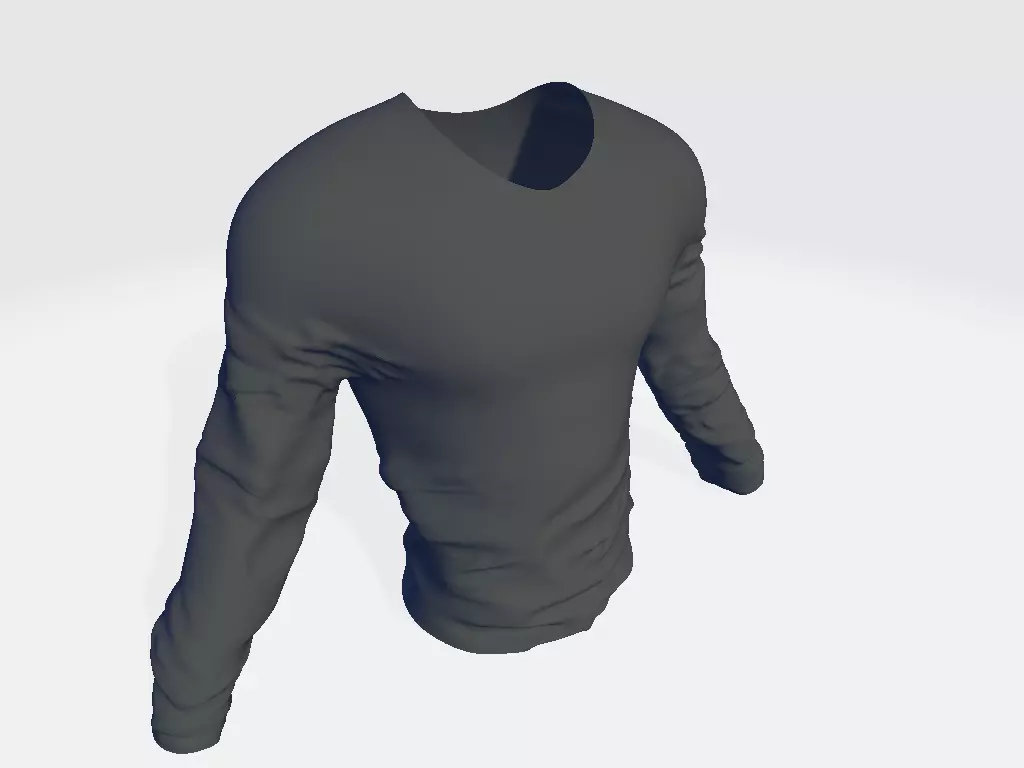 MIlitary Long-Sleeved Shirt Low-poly 3D model_0