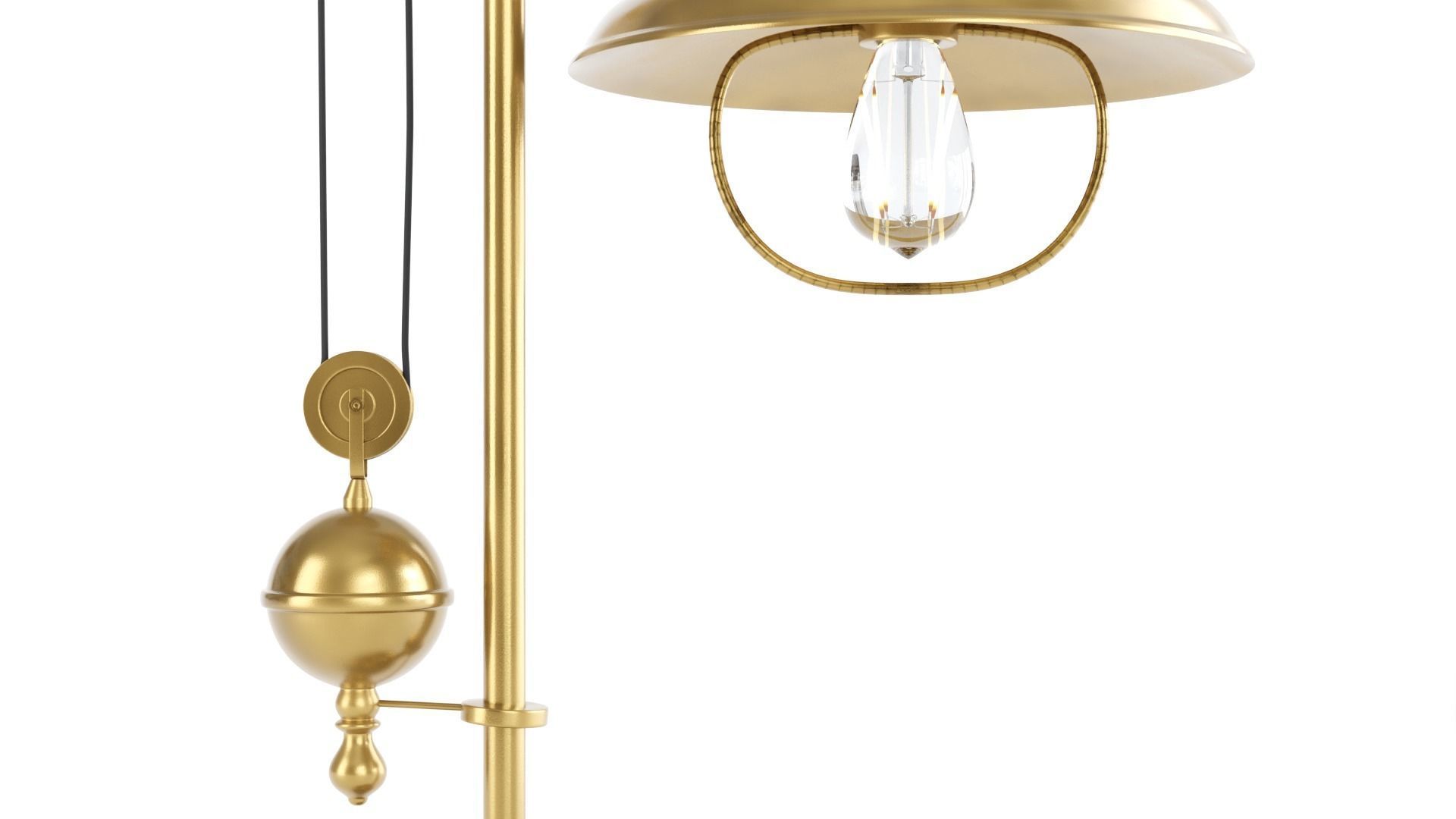 Industrial Table Lamp with Pulley System 3D Model 3D model_2