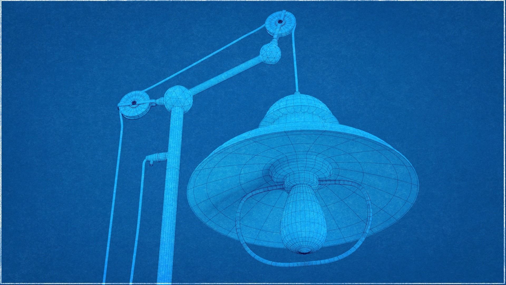 Industrial Table Lamp with Pulley System 3D Model 3D model_8