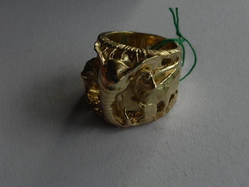 Big five animal ring 3D print model_21