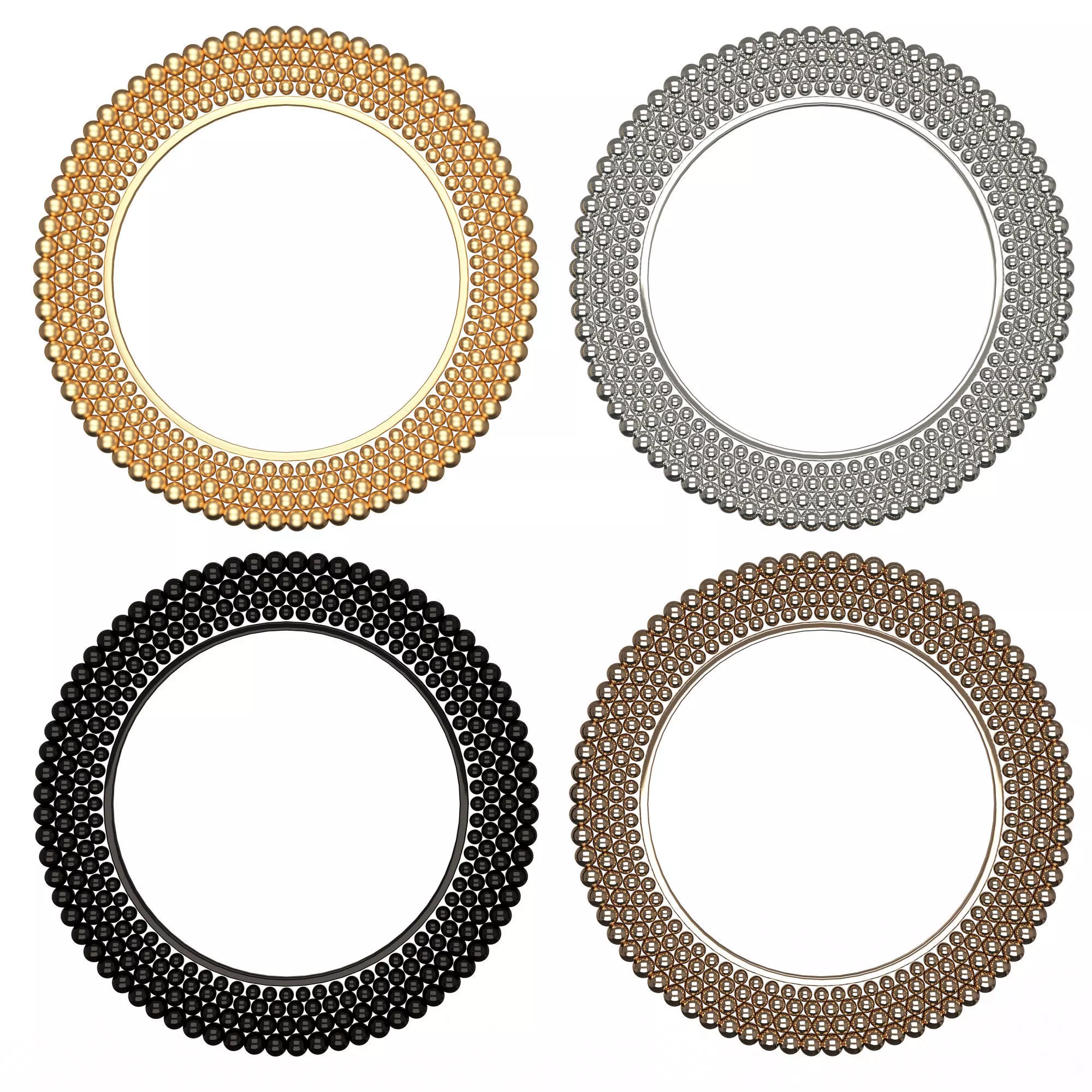 Round Mirror 03 Low-poly 3D model