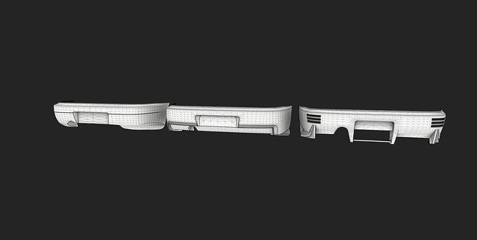 Body kit Subaru Impreza 1992 Bumper rear 3D model 6