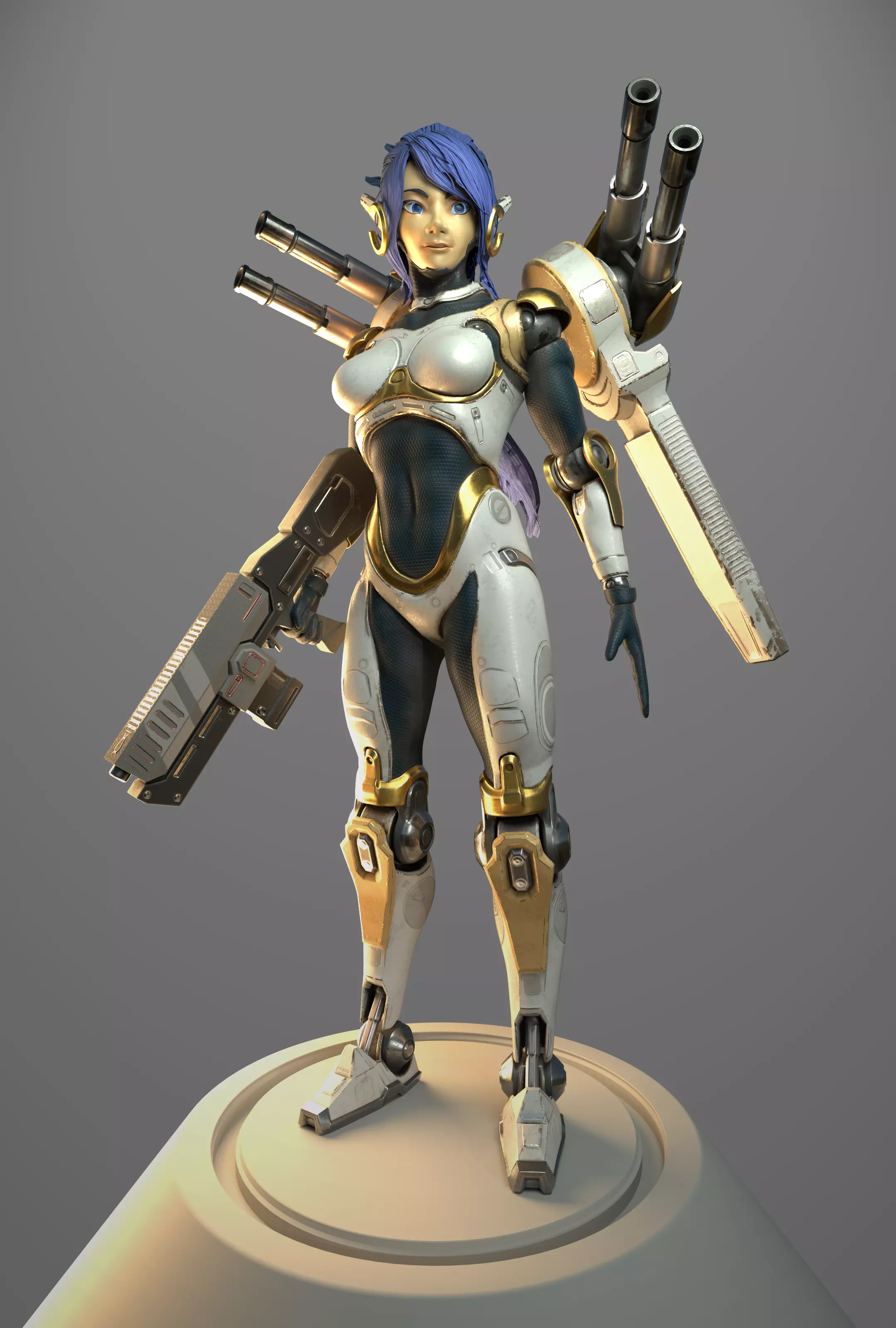Female Soldier Yuna 3D model