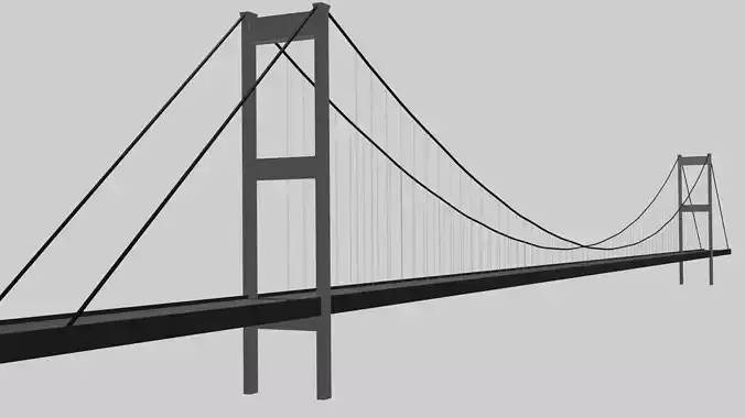 Istanbul Bosphorus Bridge Low Poly 3D Model  Low-poly 3D model