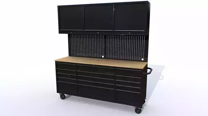 Workbech Storage Tools Trolley 3 Low-poly 3D model