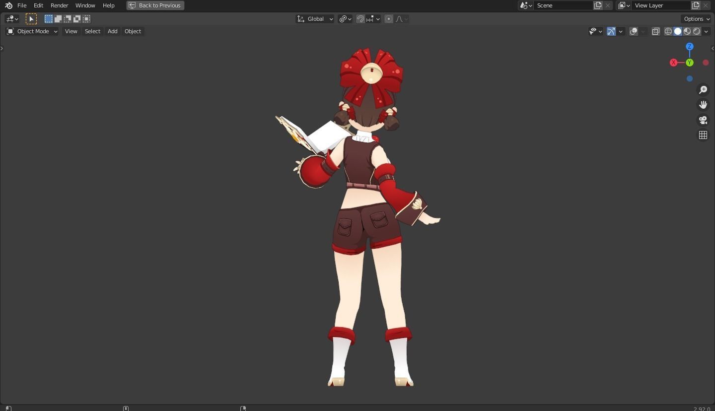 Nana - Anime Female Rigged Animated Low Poly Game Model Low-poly 3D model_6
