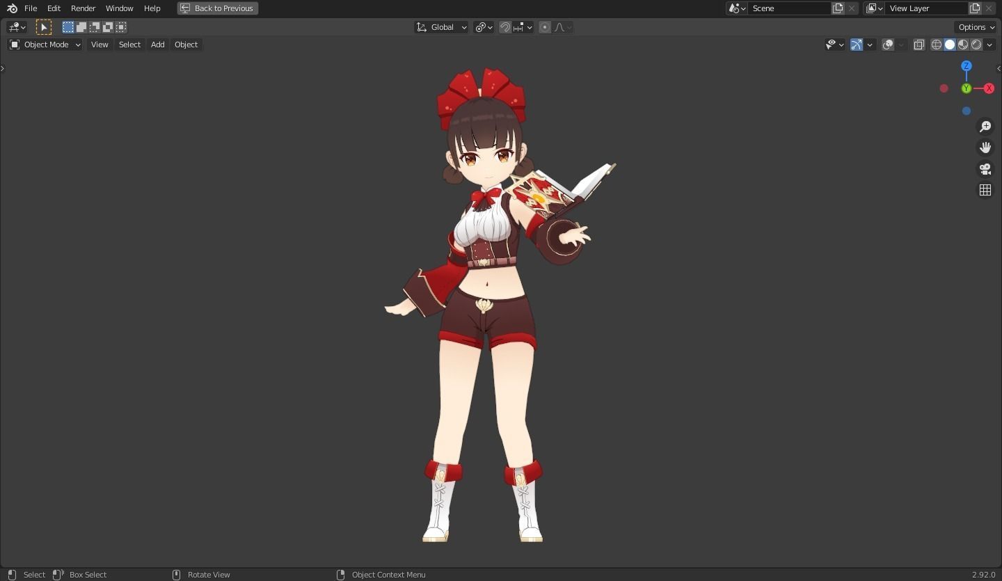 Nana - Anime Female Rigged Animated Low Poly Game Model Low-poly 3D model_5