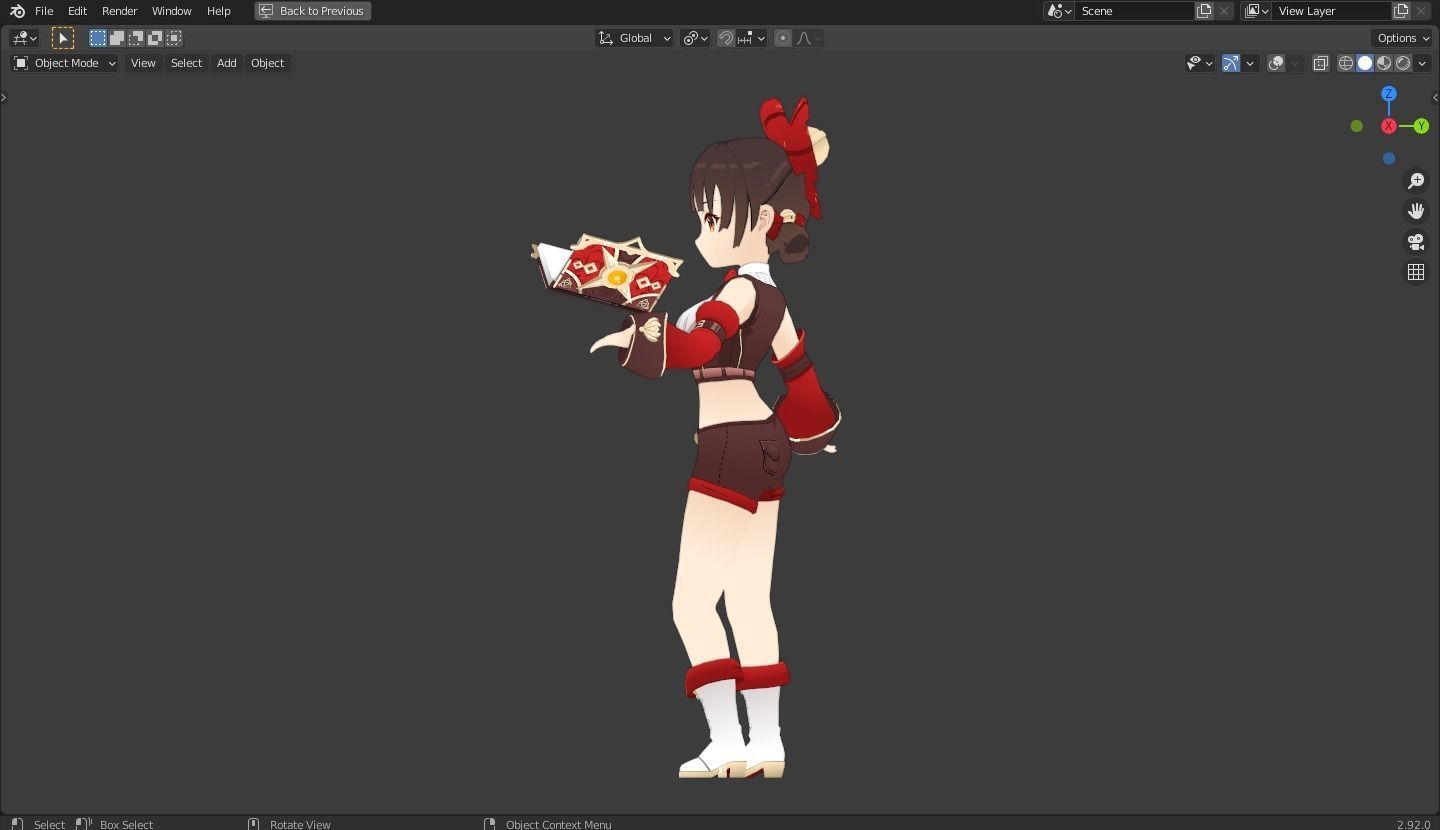 Nana - Anime Female Rigged Animated Low Poly Game Model Low-poly 3D model_7