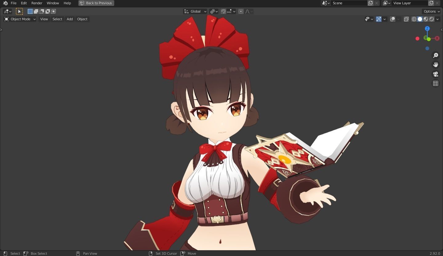 Nana - Anime Female Rigged Animated Low Poly Game Model Low-poly 3D model_1