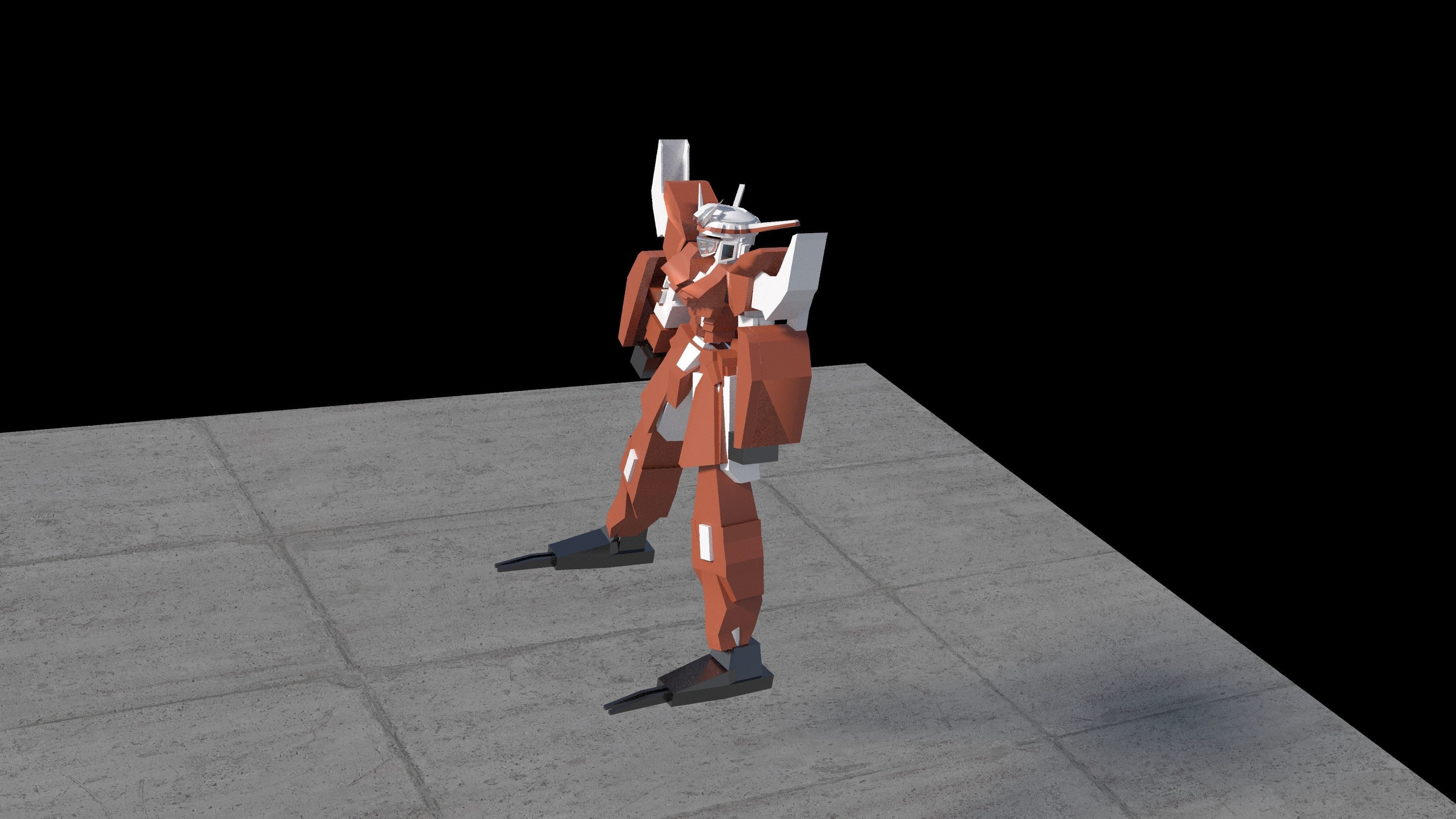 RyoGun robot with wings 3D print model_2