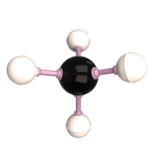 Methane Molecule Low-poly 3D model