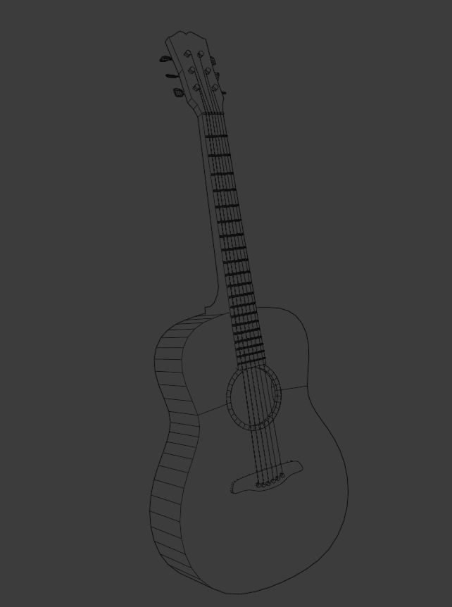 Simple Guitar 3D model_1