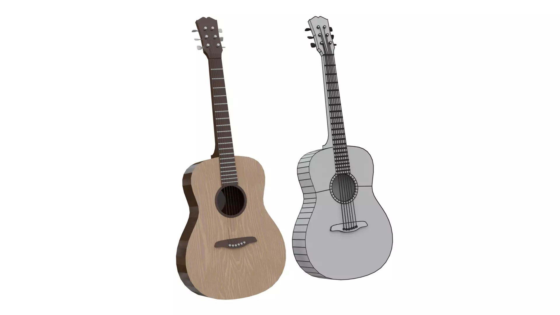 Simple Guitar 3D model_0