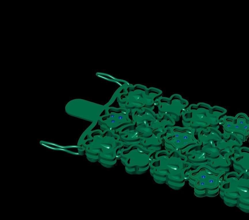 Leaves bracelet 3D print model_12