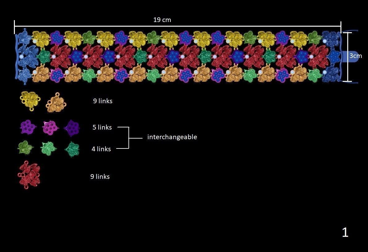 Leaves bracelet 3D print model_4