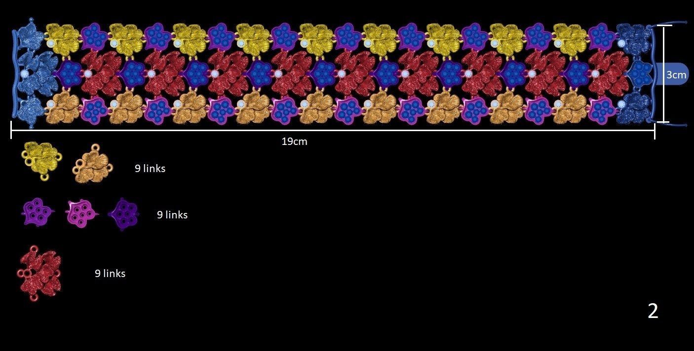 Leaves bracelet 3D print model_5