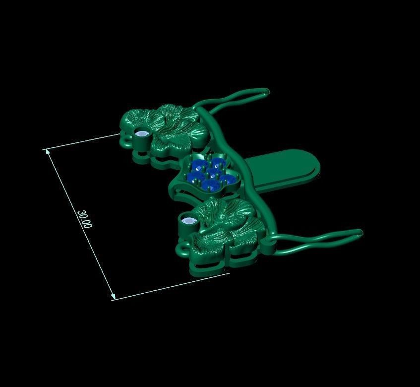 Leaves bracelet 3D print model_18
