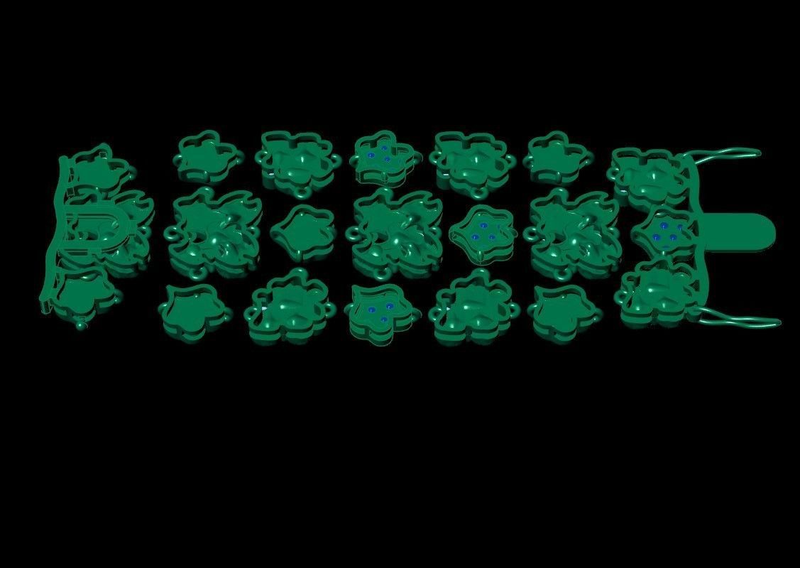 Leaves bracelet 3D print model_8