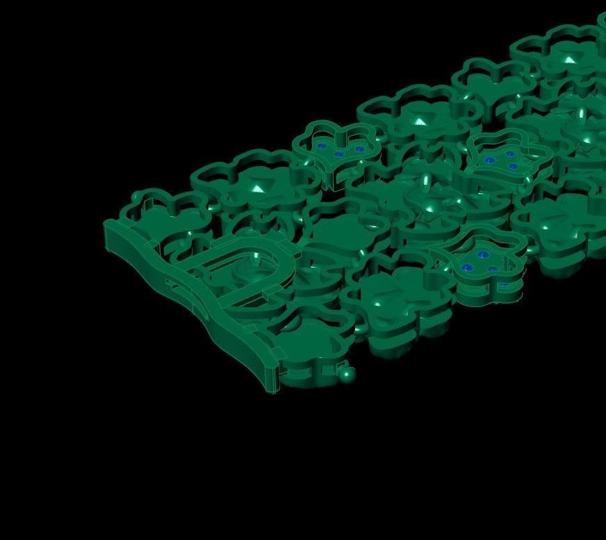 Leaves bracelet 3D print model_10