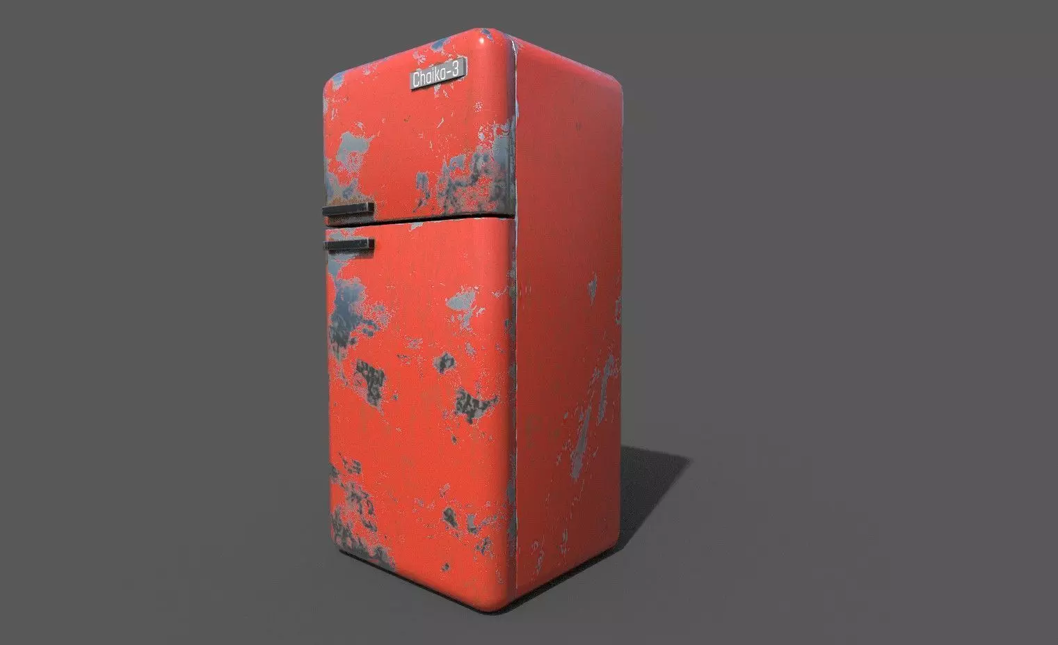 Game Ready Fridge rusty refrigerator Low-poly 3D model_0