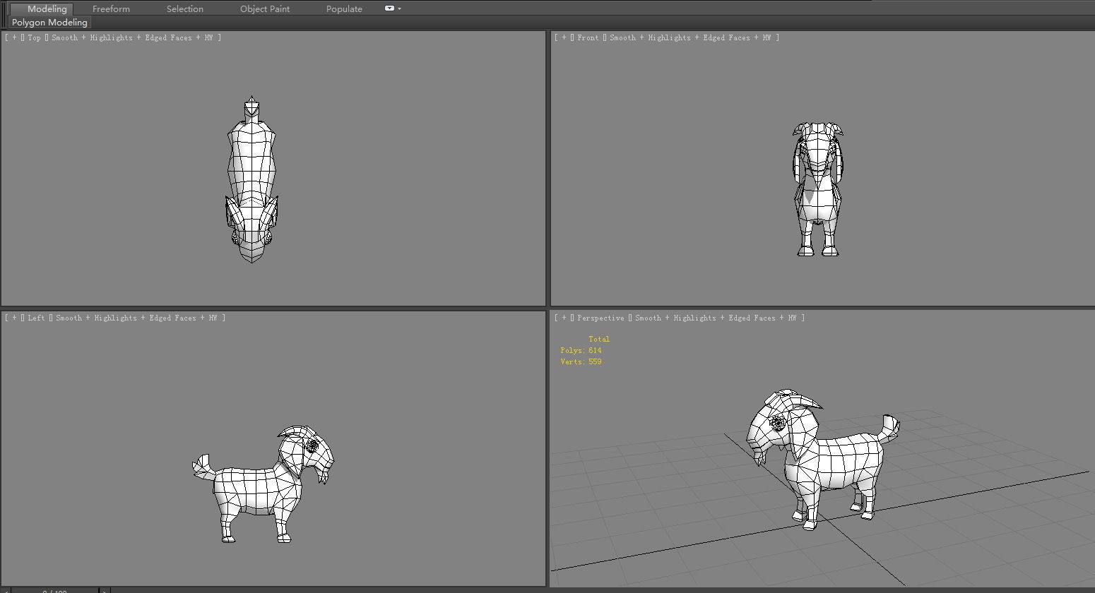 Cartoon goat - White sheep Low-poly 3D model_5