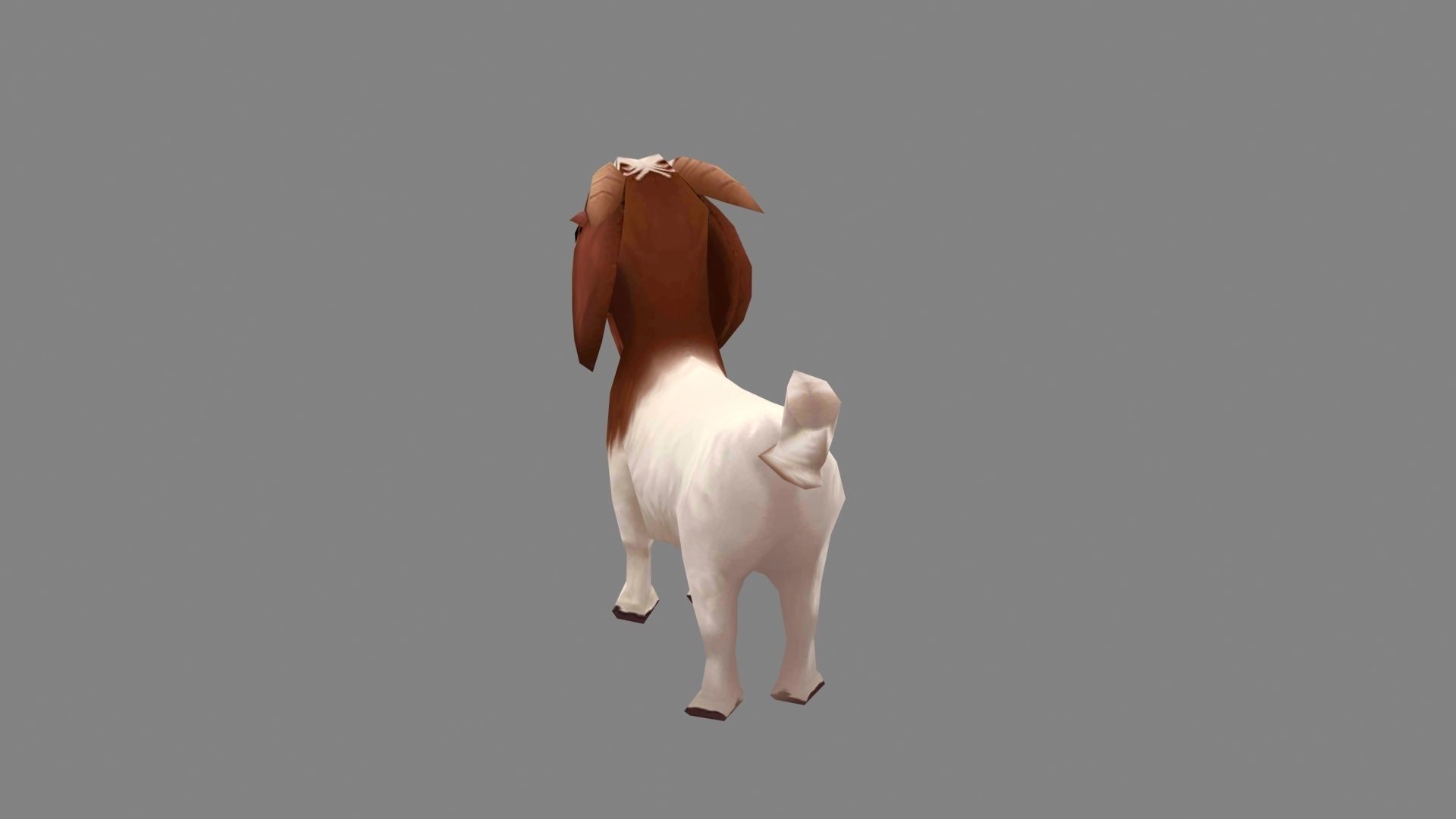 Cartoon goat - White sheep Low-poly 3D model_2