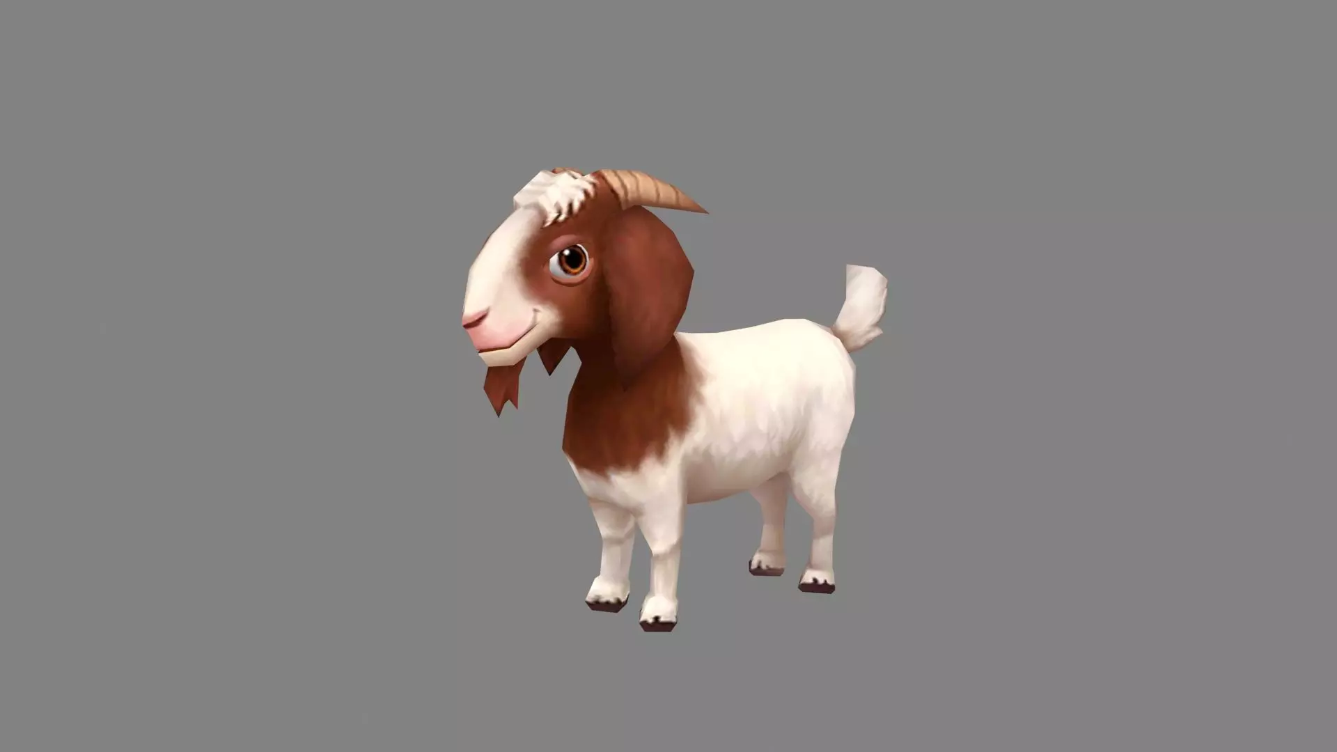 Cartoon goat - White sheep Low-poly 3D model_0