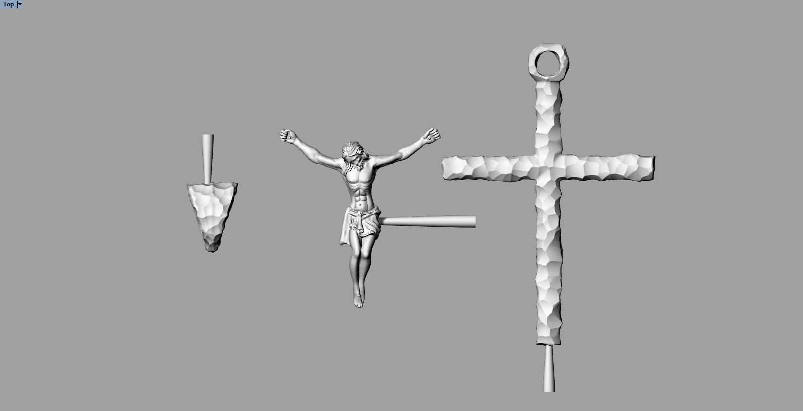 Jesus Cross Pendant  3D print model_8