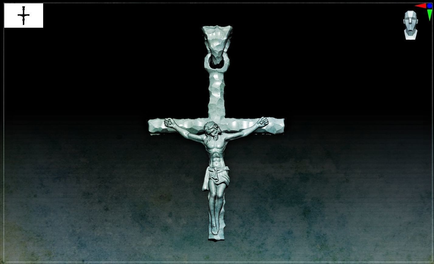 Jesus Cross Pendant  3D print model_6