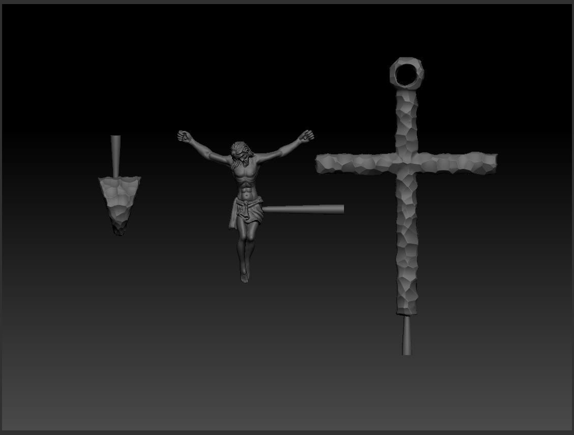 Jesus Cross Pendant  3D print model_4
