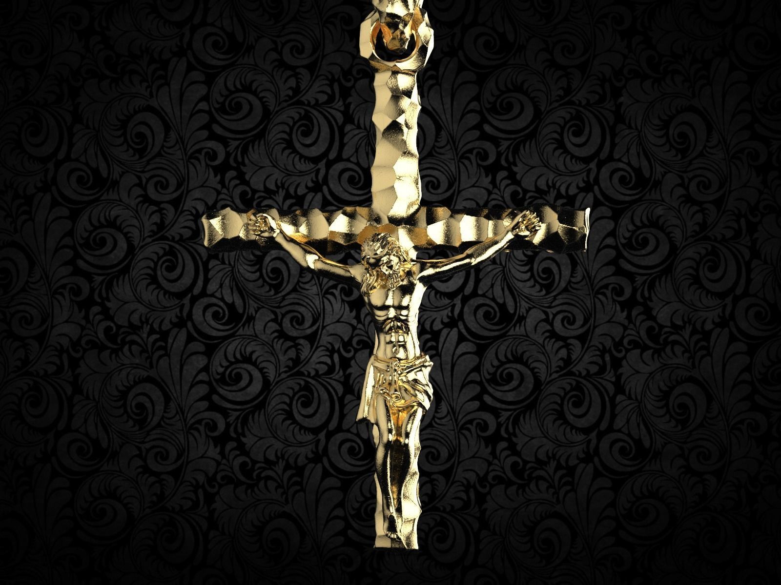 Jesus Cross Pendant  3D print model_3