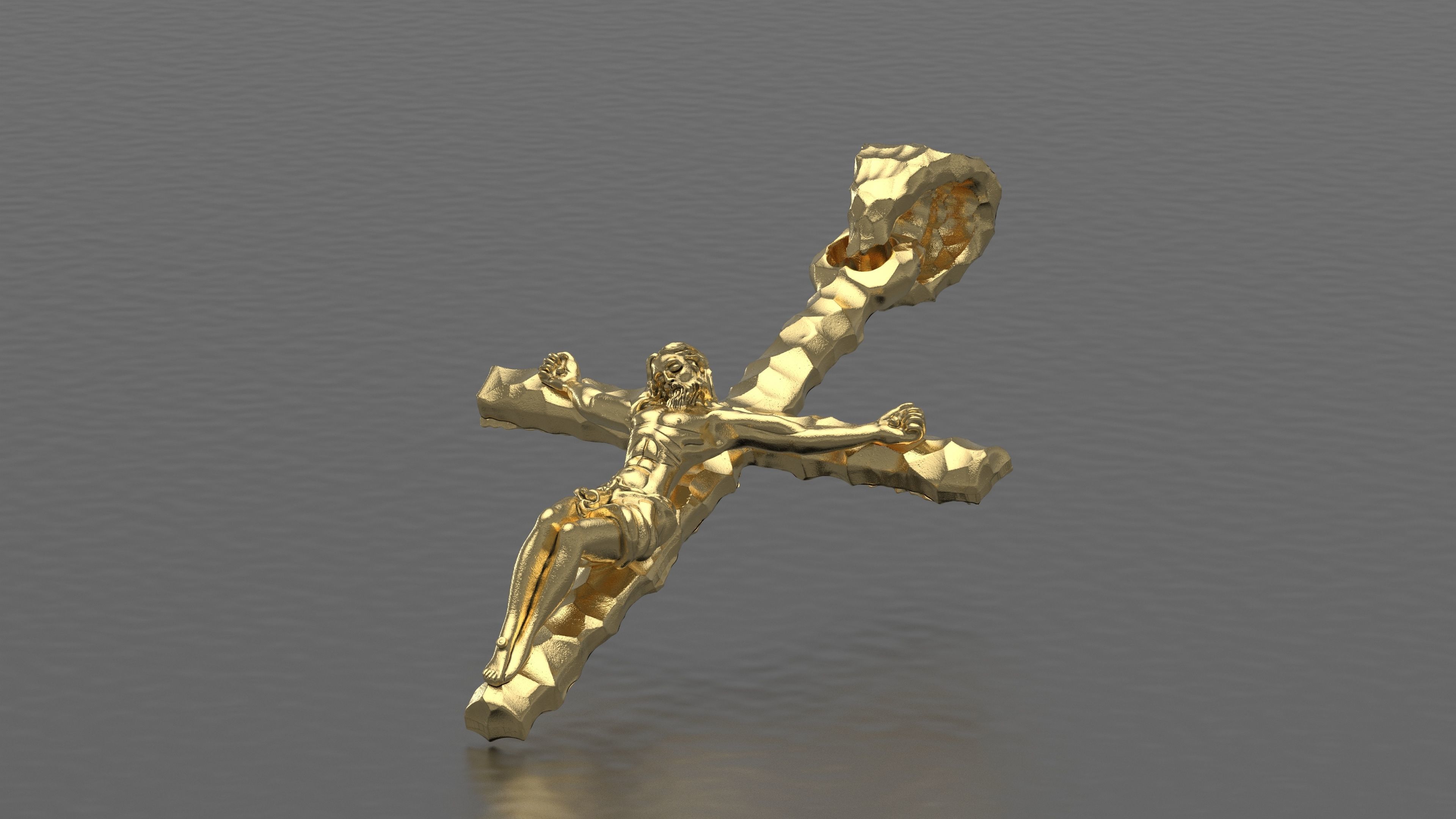 Jesus Cross Pendant  3D print model_5