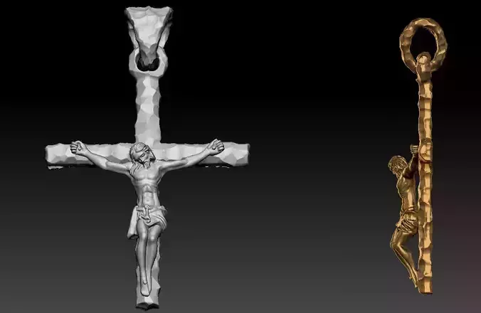 Jesus Cross Pendant  3D print model