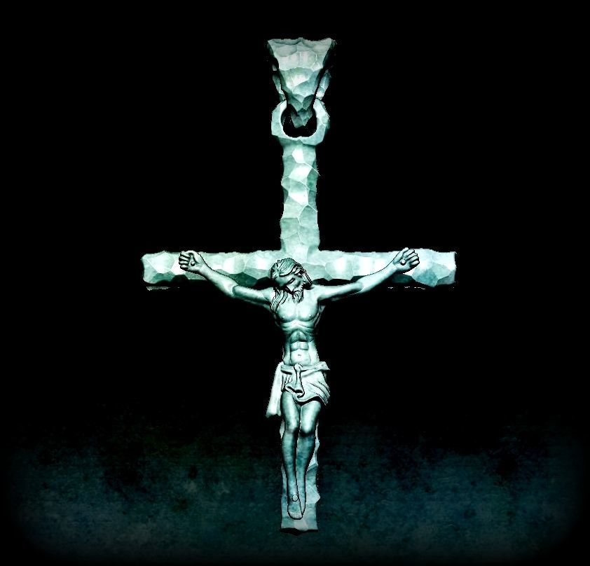 Jesus Cross Pendant  3D print model_1