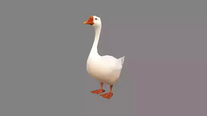 Cartoon white goose