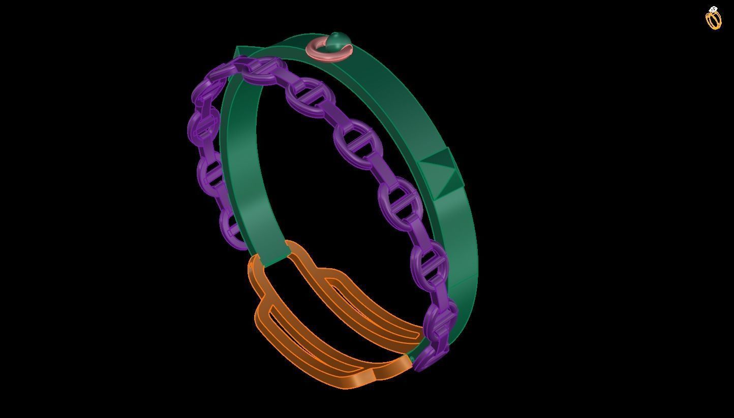 Bracelet harmes 3D print model_2